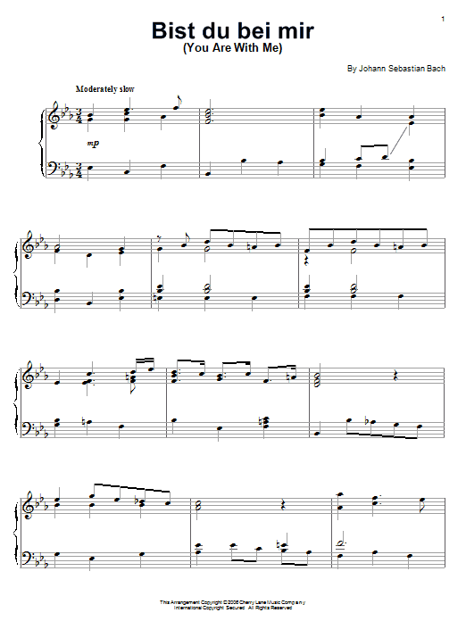 Learn to play J.S. Bach Bist Du Bei Mir (If You Are With Me) sheet music for Piano in minutes. J.S. Bach Bist Du Bei Mir (If You Are With Me) sheet music preview music notes and score for Piano including 3 page(s)