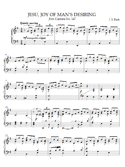 Learn to play Johann Sebastian Bach Jesu, Joy of Man's Desiring sheet music for Woodwind Solo in minutes. Johann Sebastian Bach Jesu, Joy of Man's Desiring sheet music preview music notes and score for Woodwind Solo including 6 page(s)