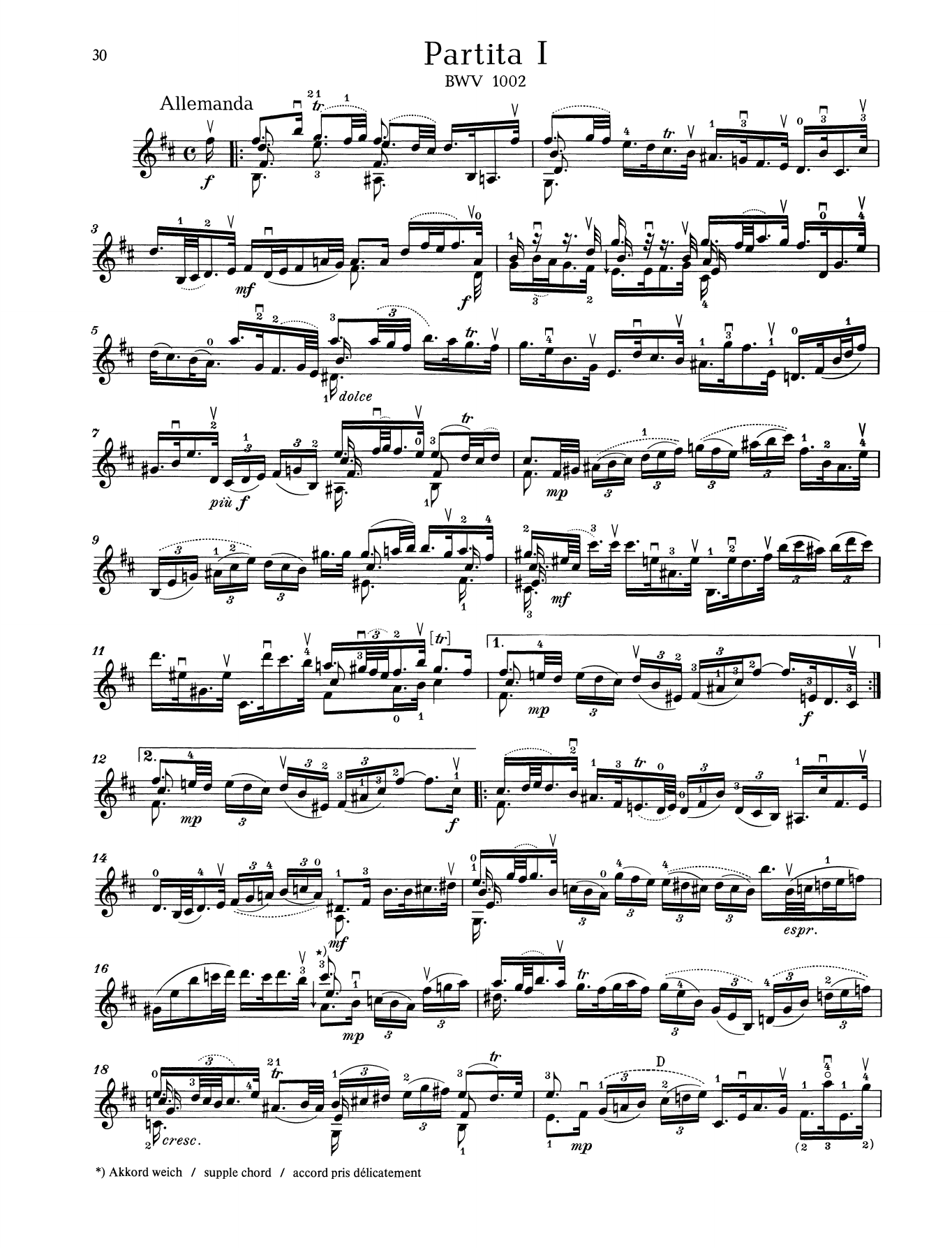 Learn to play Johann Sebastian Bach Partita I sheet music for Woodwind Solo in minutes. Johann Sebastian Bach Partita I sheet music preview music notes and score for Woodwind Solo including 10 page(s)