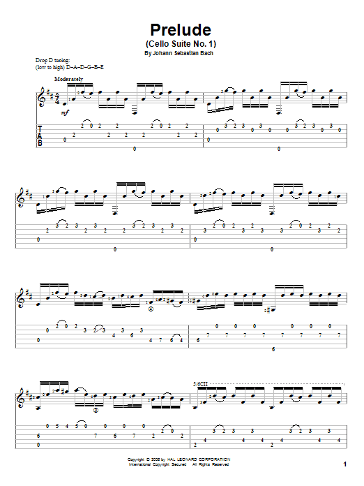 Learn to play J.S. Bach Prelude (Cello Suite No. 1) sheet music for Easy Guitar Tab in minutes. J.S. Bach Prelude (Cello Suite No. 1) sheet music preview music notes and score for Easy Guitar Tab including 4 page(s)