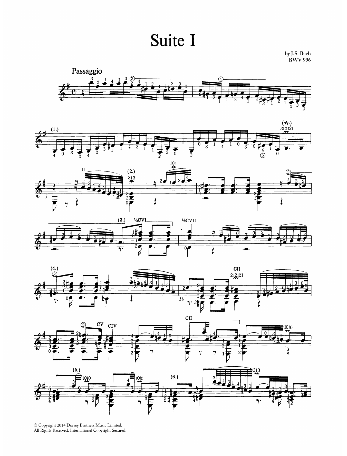 Learn to play J.S. Bach Suite In E Minor BWV 996 sheet music for Guitar in minutes. J.S. Bach Suite In E Minor BWV 996 sheet music preview music notes and score for Guitar including 15 page(s)