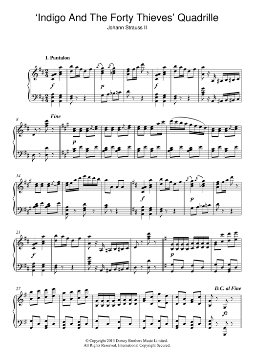 Learn to play Johann Strauss II Indigo & The Forty Thieves sheet music for Piano in minutes. Johann Strauss II Indigo & The Forty Thieves sheet music notes and chords