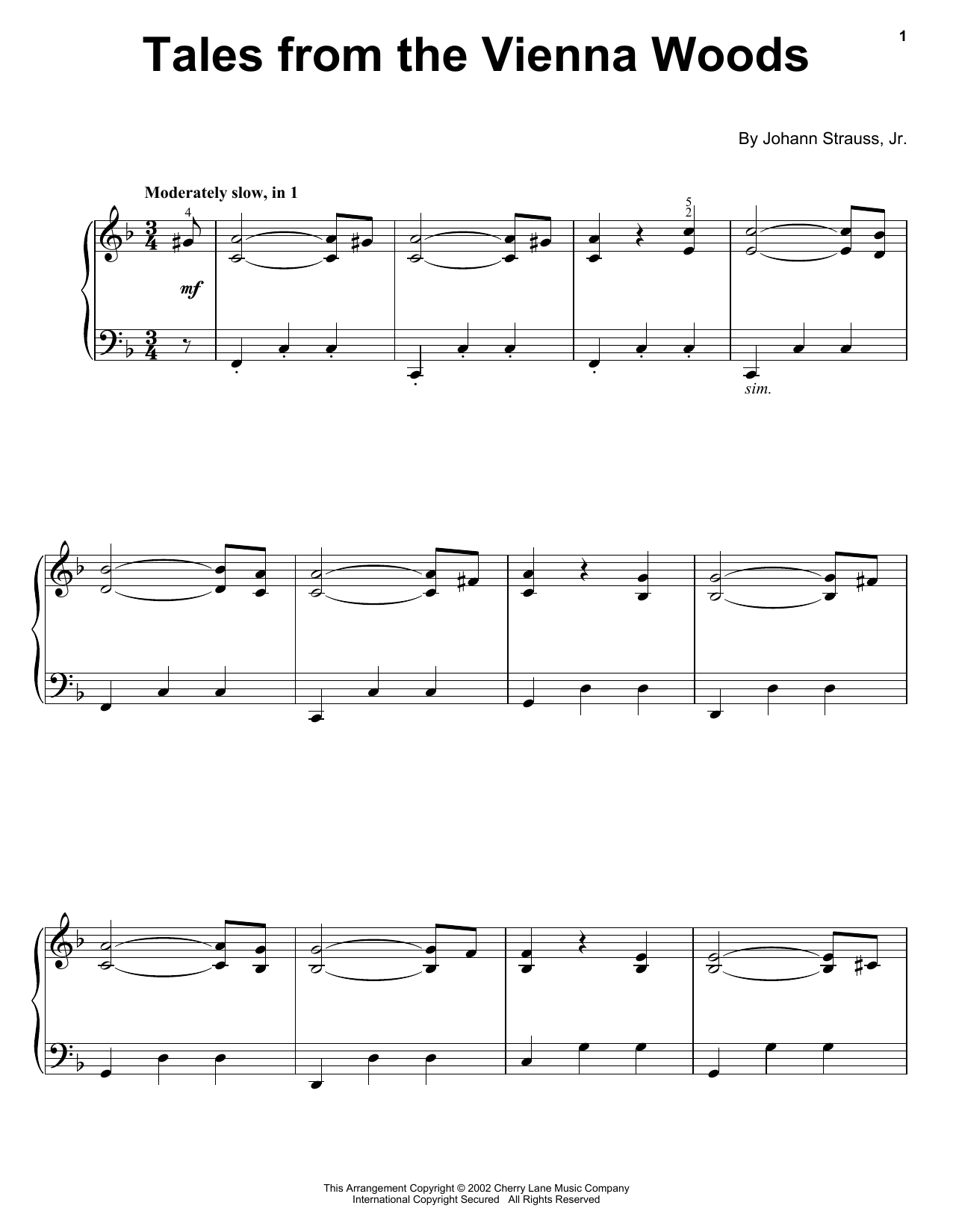 Learn to play Johann Strauss II. Tales From The Vienna Woods sheet music for Easy Piano in minutes. Johann Strauss II. Tales From The Vienna Woods sheet music notes and chords