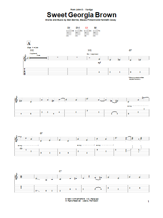 Learn to play John 5 Sweet Georgia Brown sheet music for Guitar Tab in minutes. John 5 Sweet Georgia Brown sheet music preview music notes and score for Guitar Tab including 10 page(s)