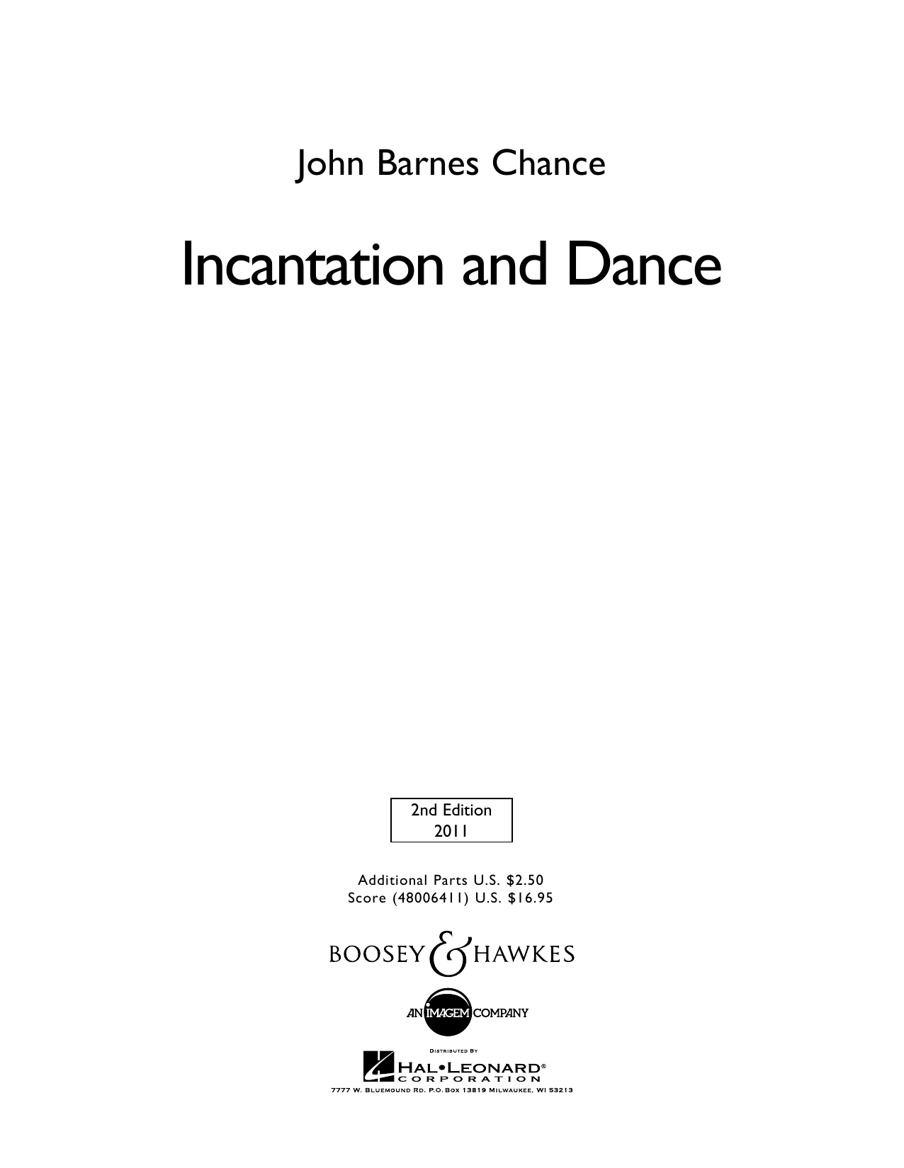 John Barnes Chance Incantation and Dance - Full Score sheet music preview music notes and score for Concert Band including 40 page(s)