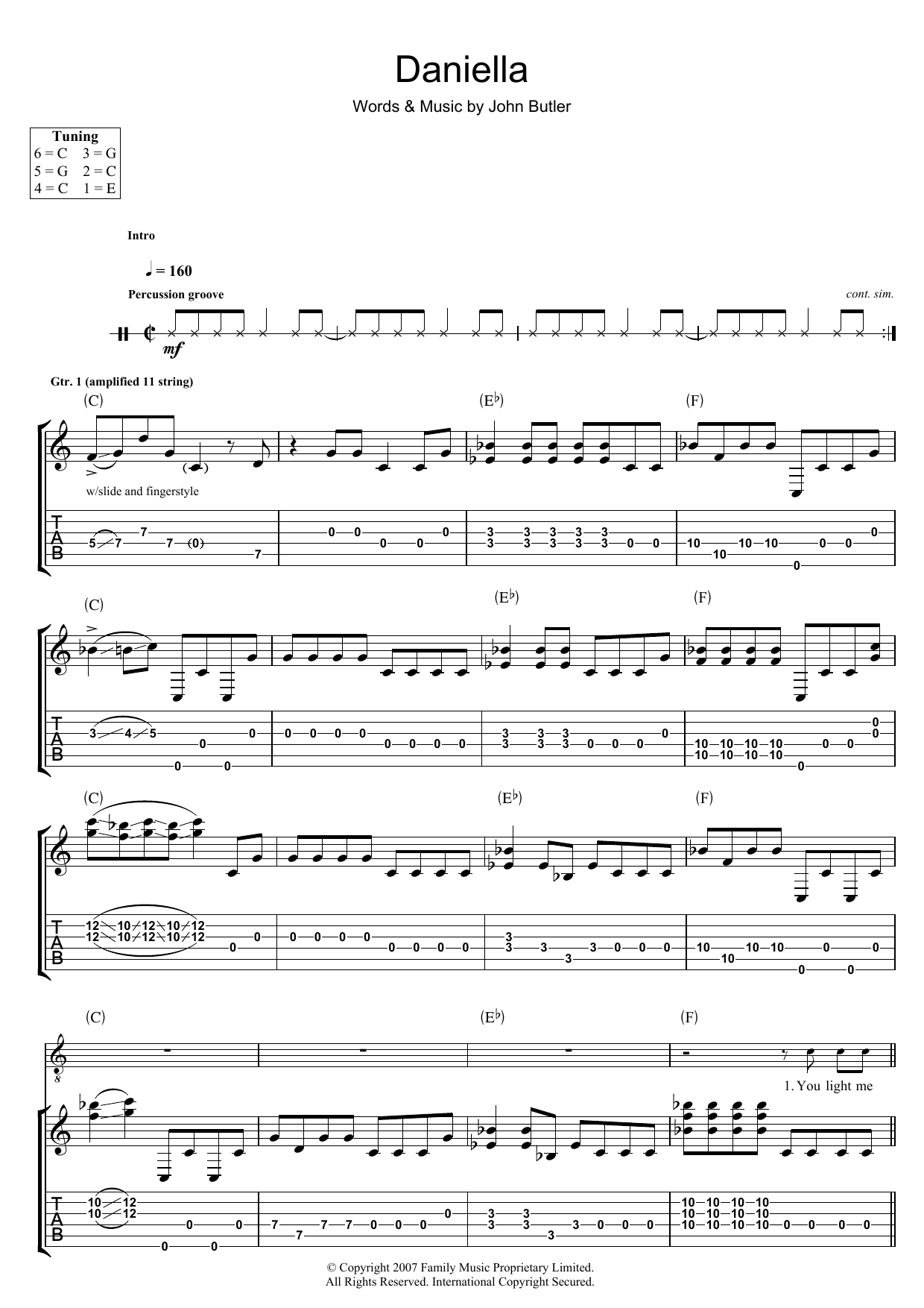 Learn to play John Butler Daniella sheet music for Guitar Tab in minutes. John Butler Daniella sheet music preview music notes and score for Guitar Tab including 7 page(s)