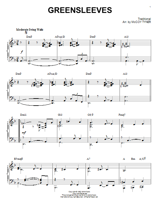 John Coltrane Greensleeves Jazz Version Arr Brent Edstrom Sheet Music Download Pdf Score 99557