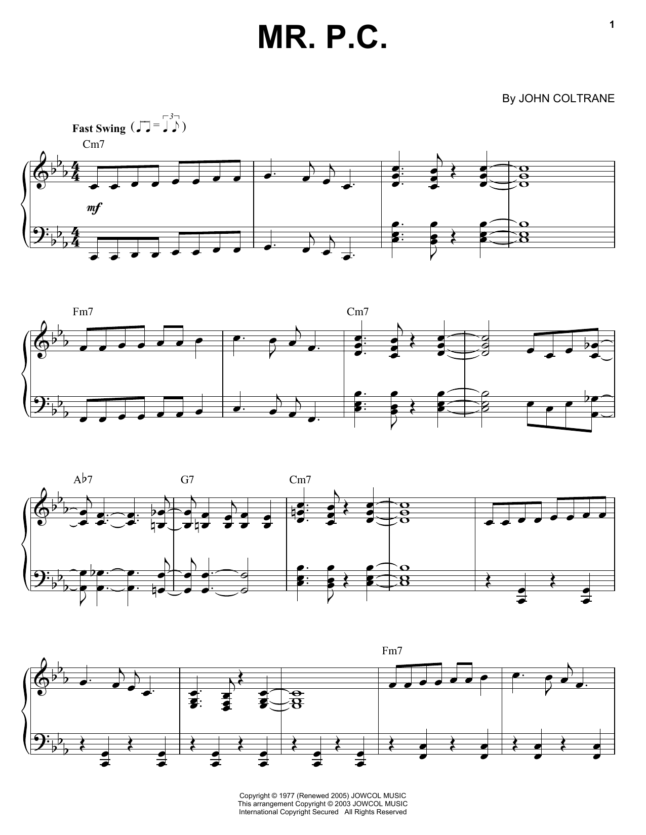 John Coltrane Mr P C Sheet Music Download Printable Pdf Blues Music Score For Real Book Melody Chords C Instruments