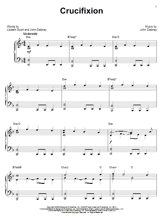 Learn to play John Debney Crucifixion sheet music for Piano in minutes. John Debney Crucifixion sheet music preview music notes and score for Piano including 4 page(s)