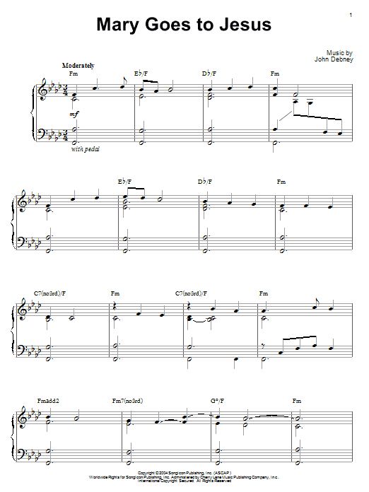 Learn to play John Debney Mary Goes To Jesus sheet music for Piano in minutes. John Debney Mary Goes To Jesus sheet music preview music notes and score for Piano including 2 page(s)
