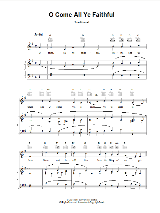 Learn to play Christmas Carol O Come, All Ye Faithful (Adeste Fideles) sheet music for Easy Piano in minutes. Christmas Carol O Come, All Ye Faithful (Adeste Fideles) sheet music preview music notes and score for Easy Piano including 2 page(s)