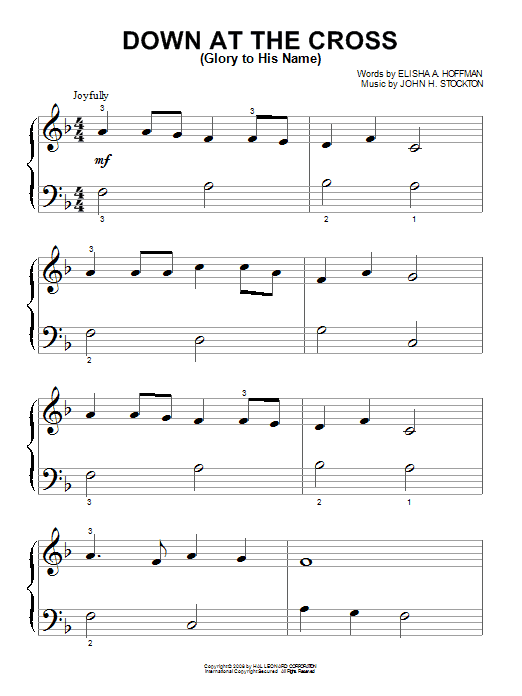 Learn to play John H. Stockton Down At The Cross (Glory To His Name) sheet music for Ukulele in minutes. John H. Stockton Down At The Cross (Glory To His Name) sheet music preview music notes and score for Ukulele including 2 page(s)
