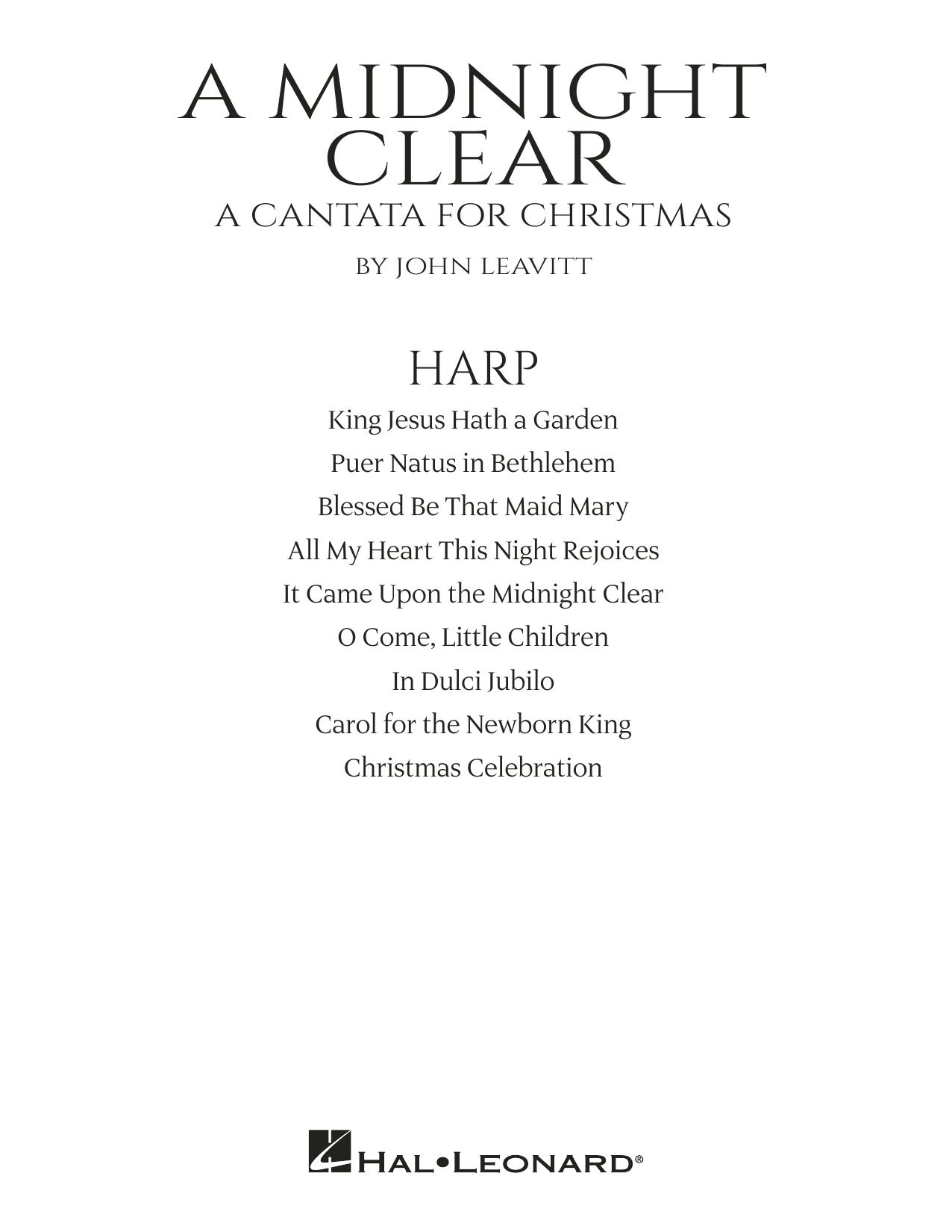 John Leavitt A Midnight Clear (A Cantata For Christmas) - Harp sheet music preview music notes and score for Choir Instrumental Pak including 35 page(s)
