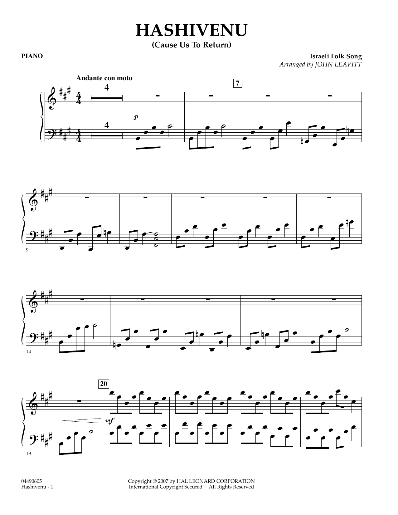 Learn to play John Leavitt Hashivenu (Cause Us to Return) - Percussion 1 sheet music for Orchestra in minutes. John Leavitt Hashivenu (Cause Us to Return) - Percussion 1 sheet music preview music notes and score for Orchestra including 2 page(s)