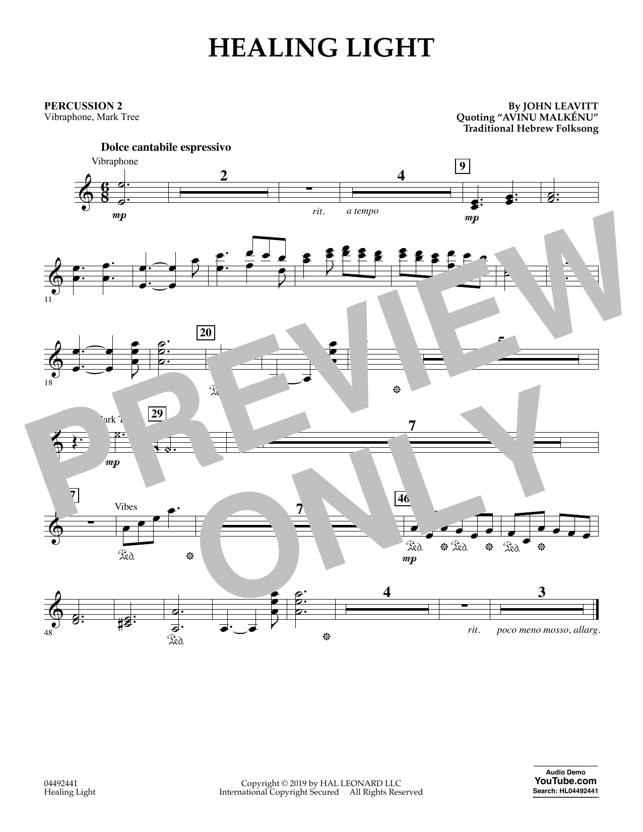 Learn to play John Leavitt Healing Light - Percussion 2 sheet music for Orchestra in minutes. John Leavitt Healing Light - Percussion 2 sheet music preview music notes and score for Orchestra including 1 page(s)