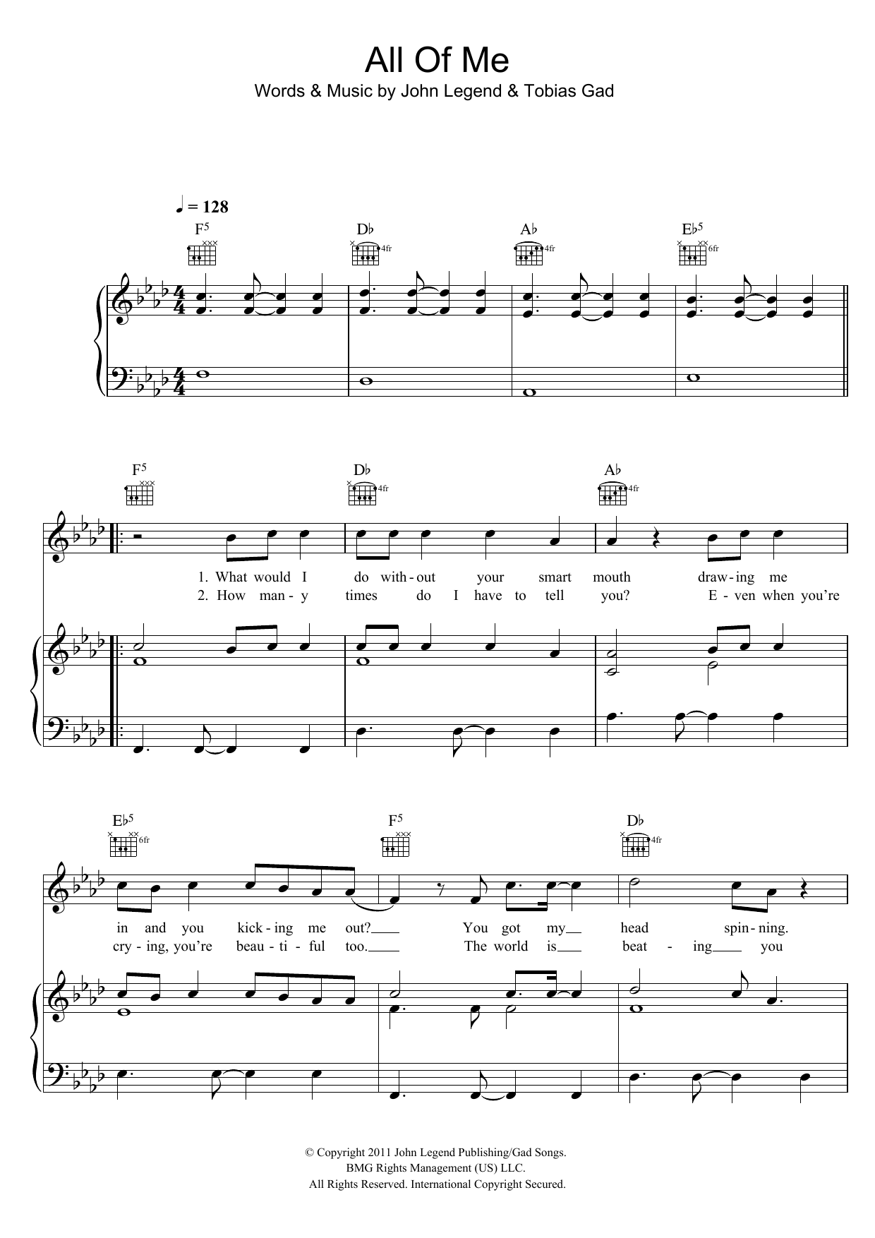 John Legend All Of Me Sheet Music Download Printable Pdf Love Music Score For Piano Solo 161070