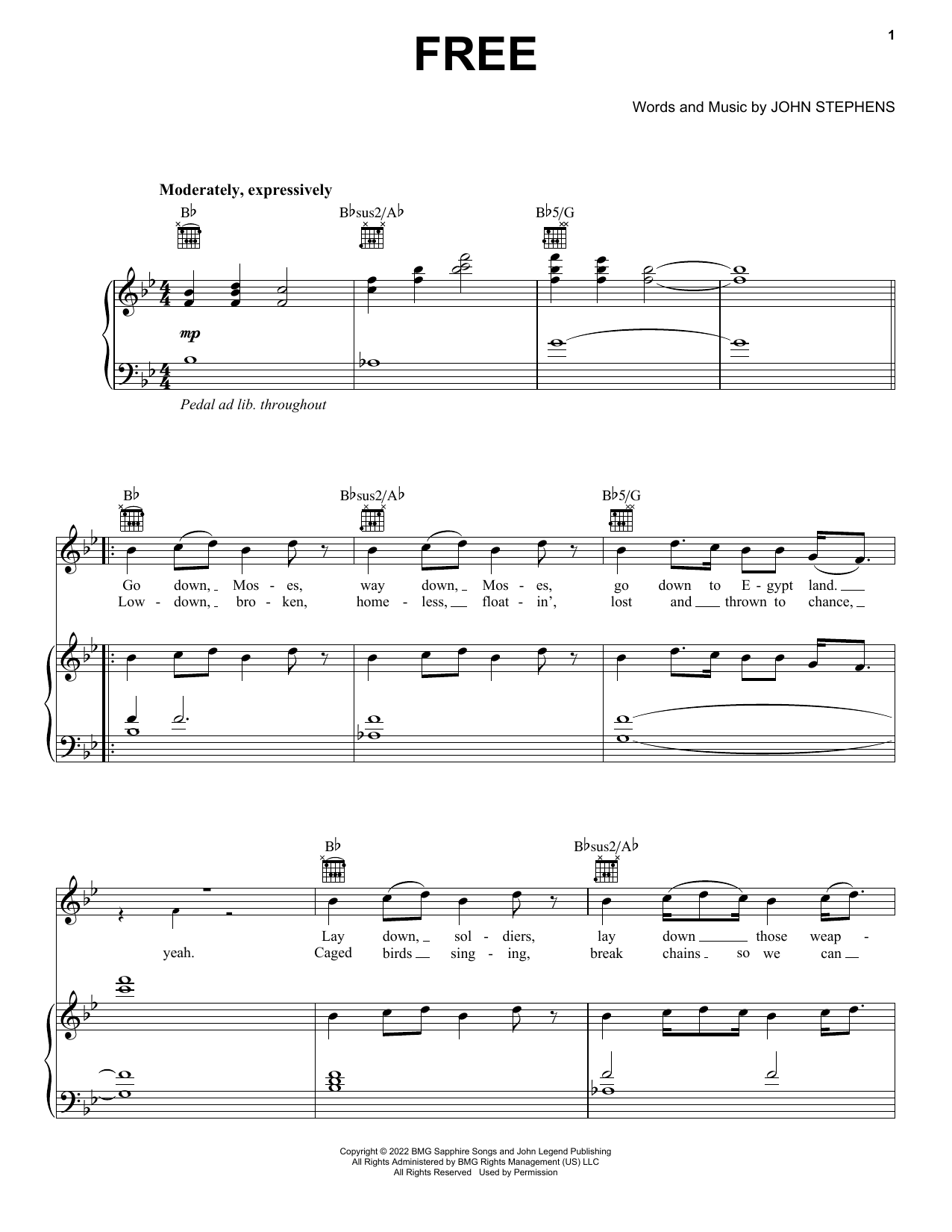 Learn to play John Legend FREE sheet music for Piano, Vocal & Guitar Chords (Right-Hand Melody) in minutes. John Legend FREE sheet music preview music notes and score for Piano, Vocal & Guitar Chords (Right-Hand Melody) including 5 page(s)