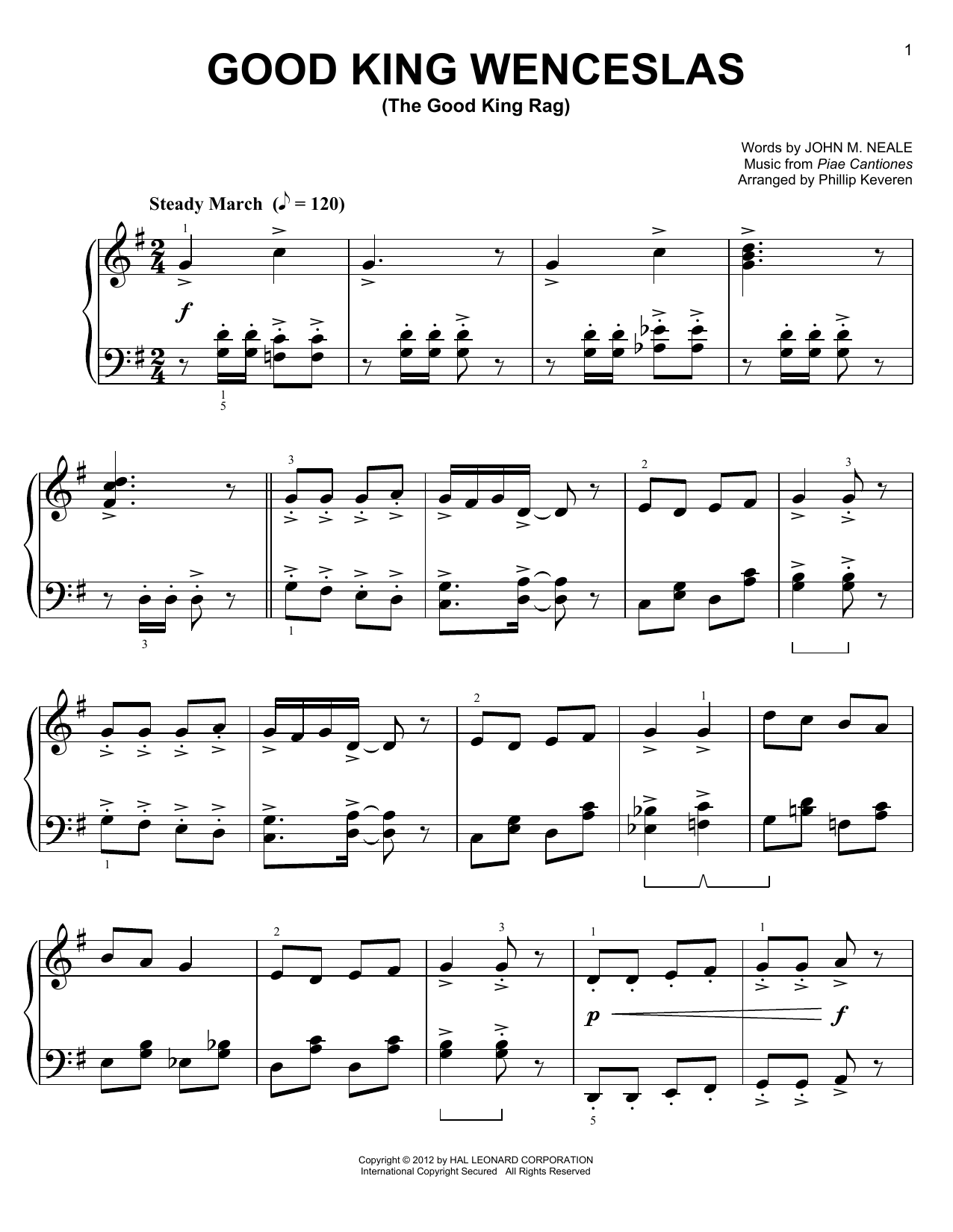 Learn to play Phillip Keveren Good King Wenceslas sheet music for Easy Piano in minutes. Phillip Keveren Good King Wenceslas sheet music preview music notes and score for Easy Piano including 3 page(s)