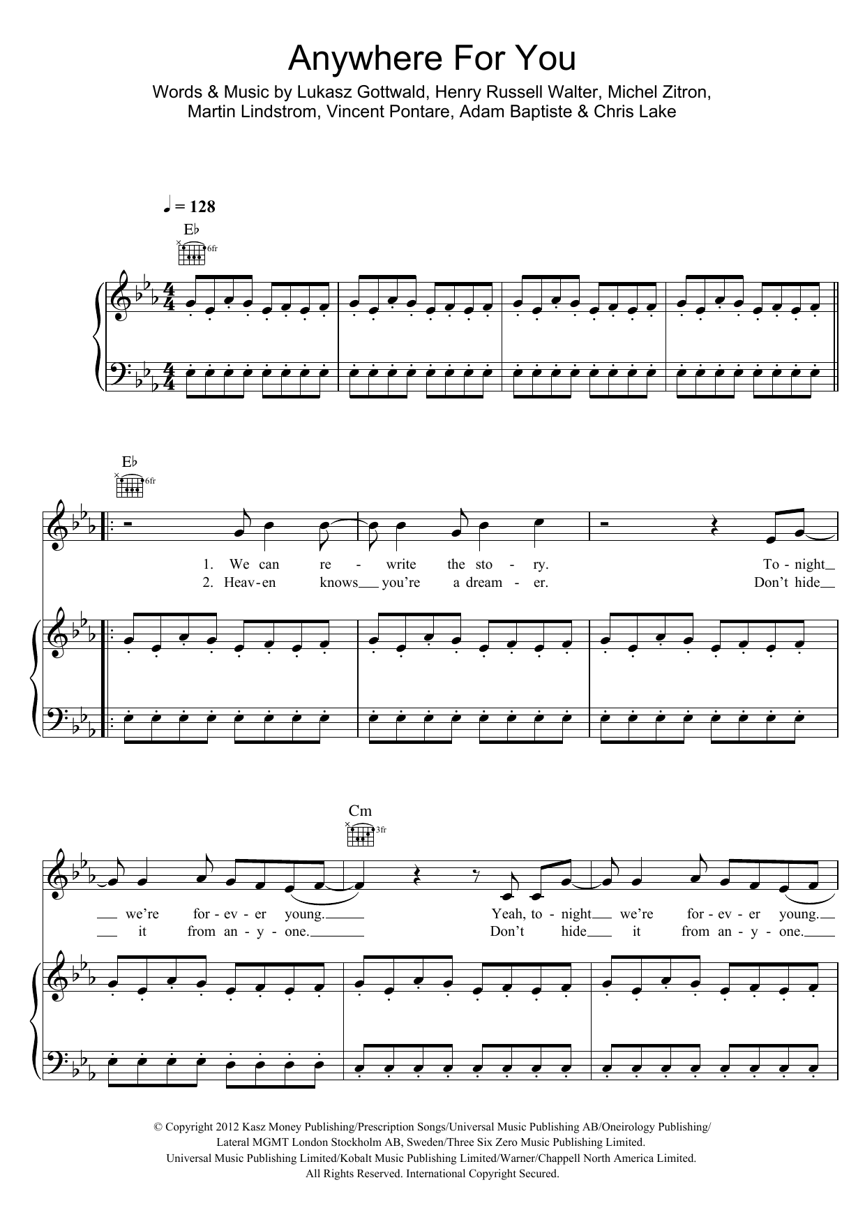 Learn to play John Martin Anywhere For You sheet music for Piano, Vocal & Guitar in minutes. John Martin Anywhere For You sheet music preview music notes and score for Piano, Vocal & Guitar including 5 page(s)