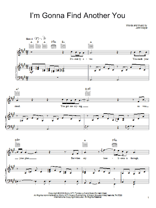 Learn to play John Mayer I'm Gonna Find Another You sheet music for Guitar Tab in minutes. John Mayer I'm Gonna Find Another You sheet music preview music notes and score for Guitar Tab including 9 page(s)