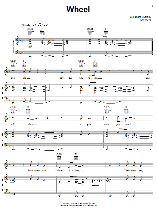 Learn to play John Mayer Wheel sheet music for Guitar Tab in minutes. John Mayer Wheel sheet music preview music notes and score for Guitar Tab including 15 page(s)