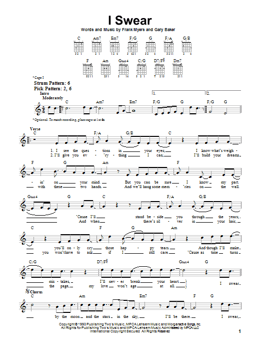 Learn to play John Michael Montgomery I Swear sheet music for Easy Piano in minutes. John Michael Montgomery I Swear sheet music preview music notes and score for Easy Piano including 3 page(s)