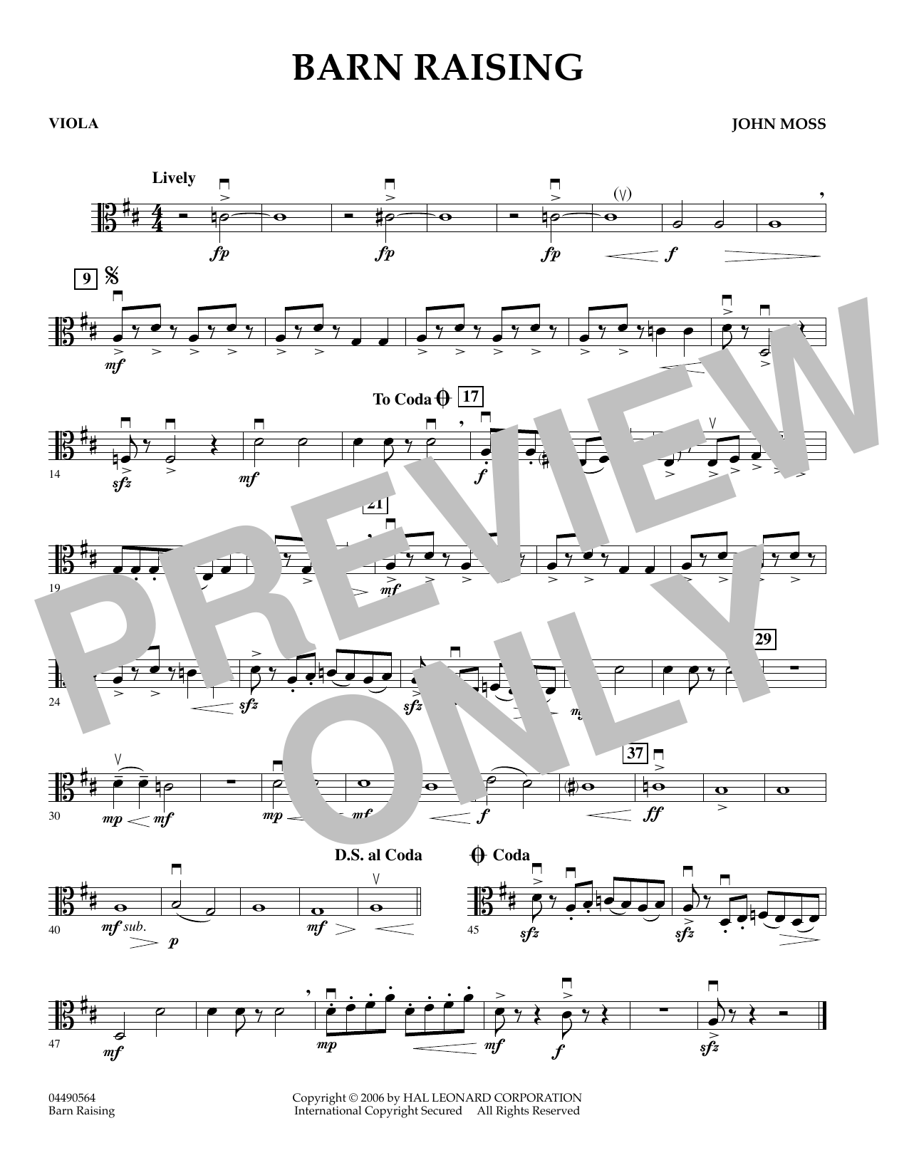 Learn to play John Moss Barn Raising - Viola sheet music for Orchestra in minutes. John Moss Barn Raising - Viola sheet music preview music notes and score for Orchestra including 1 page(s)