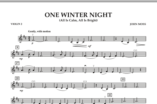 Download John Moss One Winter Night All Is Calm All Is Bright Violin 2 Sheet Music Download Printable Pdf Christmas Music Score For Orchestra 291868