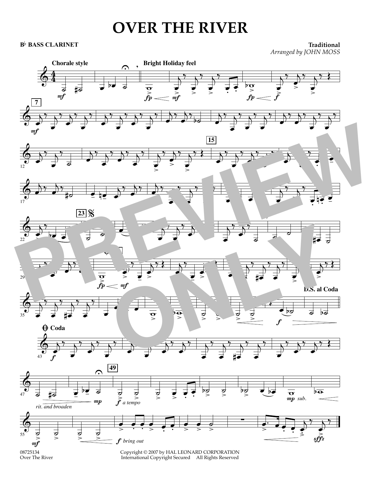 Learn to play John Moss Over the River - Bb Bass Clarinet sheet music for Concert Band in minutes. John Moss Over the River - Bb Bass Clarinet sheet music preview music notes and score for Concert Band including 1 page(s)