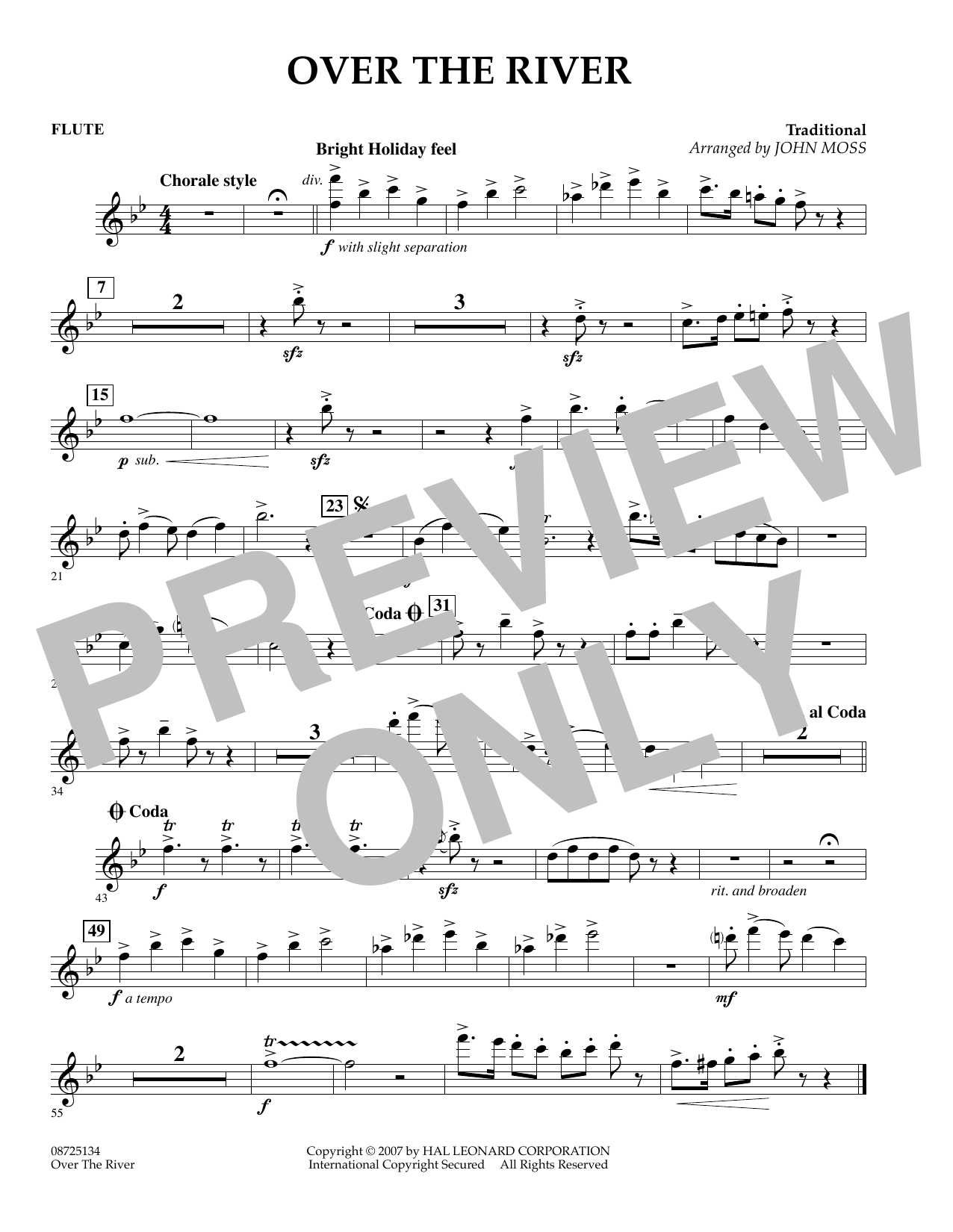 Learn to play John Moss Over the River - Flute sheet music for Concert Band in minutes. John Moss Over the River - Flute sheet music preview music notes and score for Concert Band including 1 page(s)
