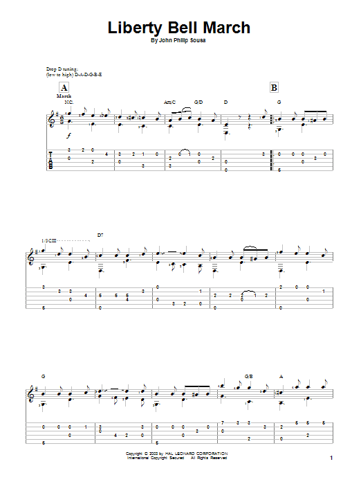 Learn to play John Philip Sousa Liberty Bell March sheet music for Guitar Tab in minutes. John Philip Sousa Liberty Bell March sheet music preview music notes and score for Guitar Tab including 2 page(s)