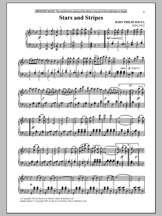 Learn to play John Philip Sousa Stars And Stripes Forever sheet music for Piano in minutes. John Philip Sousa Stars And Stripes Forever sheet music notes and chords