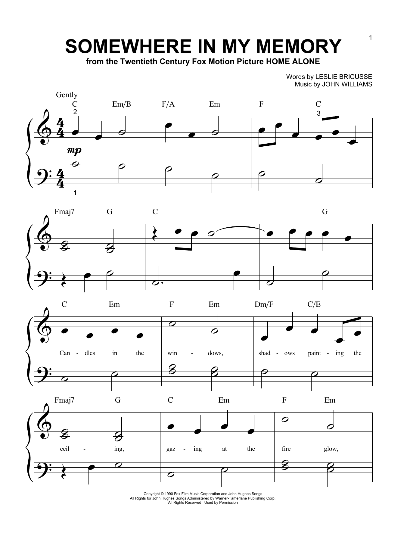 John Williams Somewhere In My Memory Sheet Music Download Pdf Score 51690