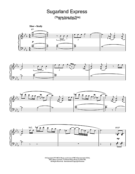 Learn to play John Williams Sugarland Express sheet music for Piano in minutes. John Williams Sugarland Express sheet music notes and chords