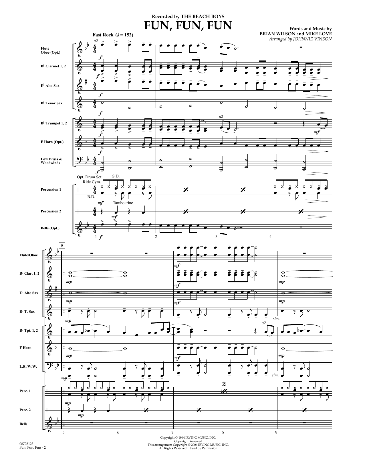 Learn to play Johnnie Vinson Fun, Fun, Fun - Full Score sheet music for Concert Band in minutes. Johnnie Vinson Fun, Fun, Fun - Full Score sheet music preview music notes and score for Concert Band including 6 page(s)