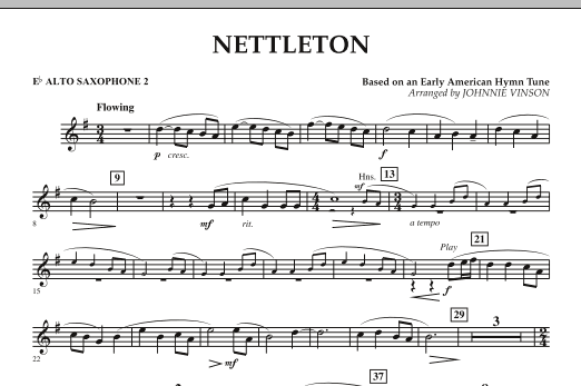 Learn to play Johnnie Vinson Nettleton - Eb Alto Saxophone 2 sheet music for Concert Band in minutes. Johnnie Vinson Nettleton - Eb Alto Saxophone 2 sheet music preview music notes and score for Concert Band including 1 page(s)