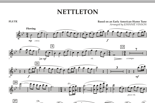 Learn to play Johnnie Vinson Nettleton - Flute sheet music for Concert Band in minutes. Johnnie Vinson Nettleton - Flute sheet music preview music notes and score for Concert Band including 1 page(s)