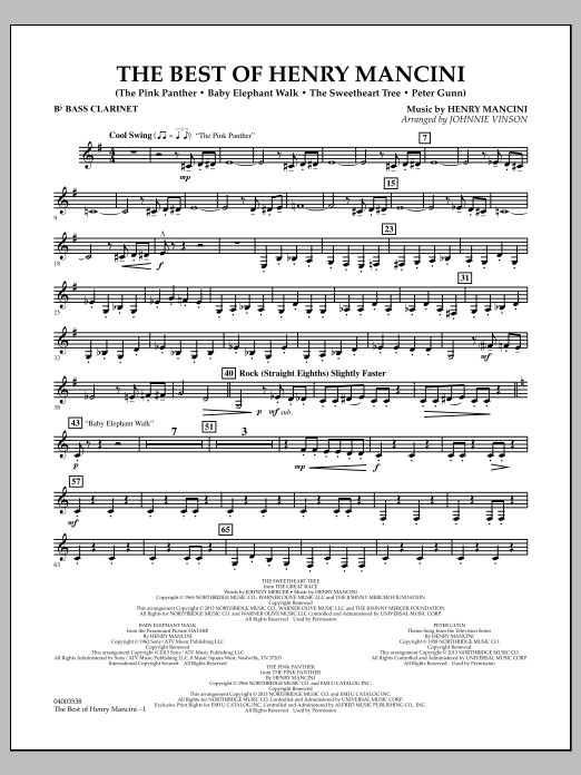 Learn to play Johnnie Vinson The Best of Henry Mancini - Bb Bass Clarinet sheet music for Concert Band in minutes. Johnnie Vinson The Best of Henry Mancini - Bb Bass Clarinet sheet music notes and chords