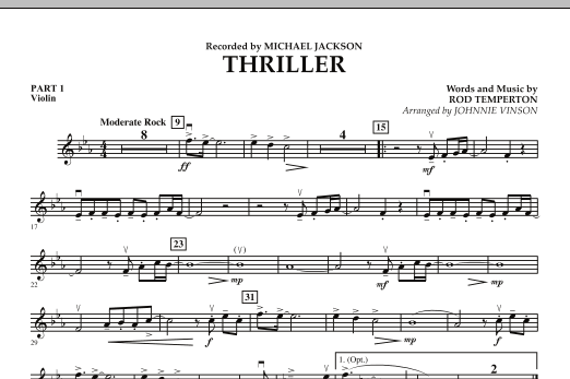 Learn to play Johnnie Vinson Thriller - Pt.1 - Violin sheet music for Concert Band in minutes. Johnnie Vinson Thriller - Pt.1 - Violin sheet music preview music notes and score for Concert Band including 1 page(s)
