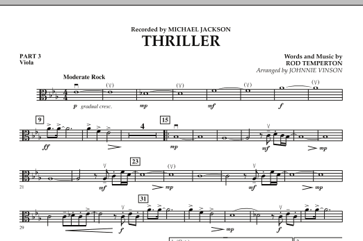 Learn to play Johnnie Vinson Thriller - Pt.3 - Viola sheet music for Concert Band in minutes. Johnnie Vinson Thriller - Pt.3 - Viola sheet music preview music notes and score for Concert Band including 1 page(s)