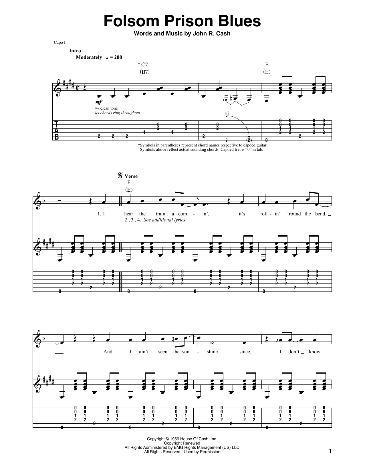 Learn to play Johnny Cash Folsom Prison Blues sheet music for Guitar Tab in minutes. Johnny Cash Folsom Prison Blues sheet music preview music notes and score for Guitar Tab including 4 page(s)