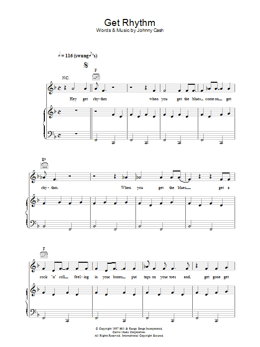 Learn to play Johnny Cash Get Rhythm sheet music for Easy Piano in minutes. Johnny Cash Get Rhythm sheet music preview music notes and score for Easy Piano including 5 page(s)