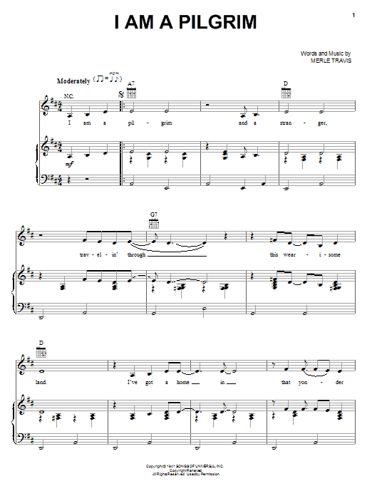 Learn to play Johnny Cash I Am A Pilgrim sheet music for Piano, Vocal & Guitar (Right-Hand Melody) in minutes. Johnny Cash I Am A Pilgrim sheet music notes and chords