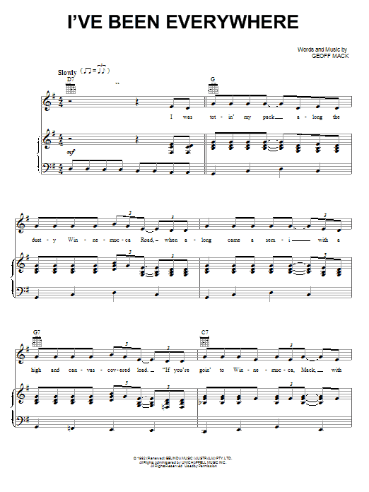 Learn to play Johnny Cash I've Been Everywhere sheet music for Super Easy Piano in minutes. Johnny Cash I've Been Everywhere sheet music preview music notes and score for Super Easy Piano including 1 page(s)
