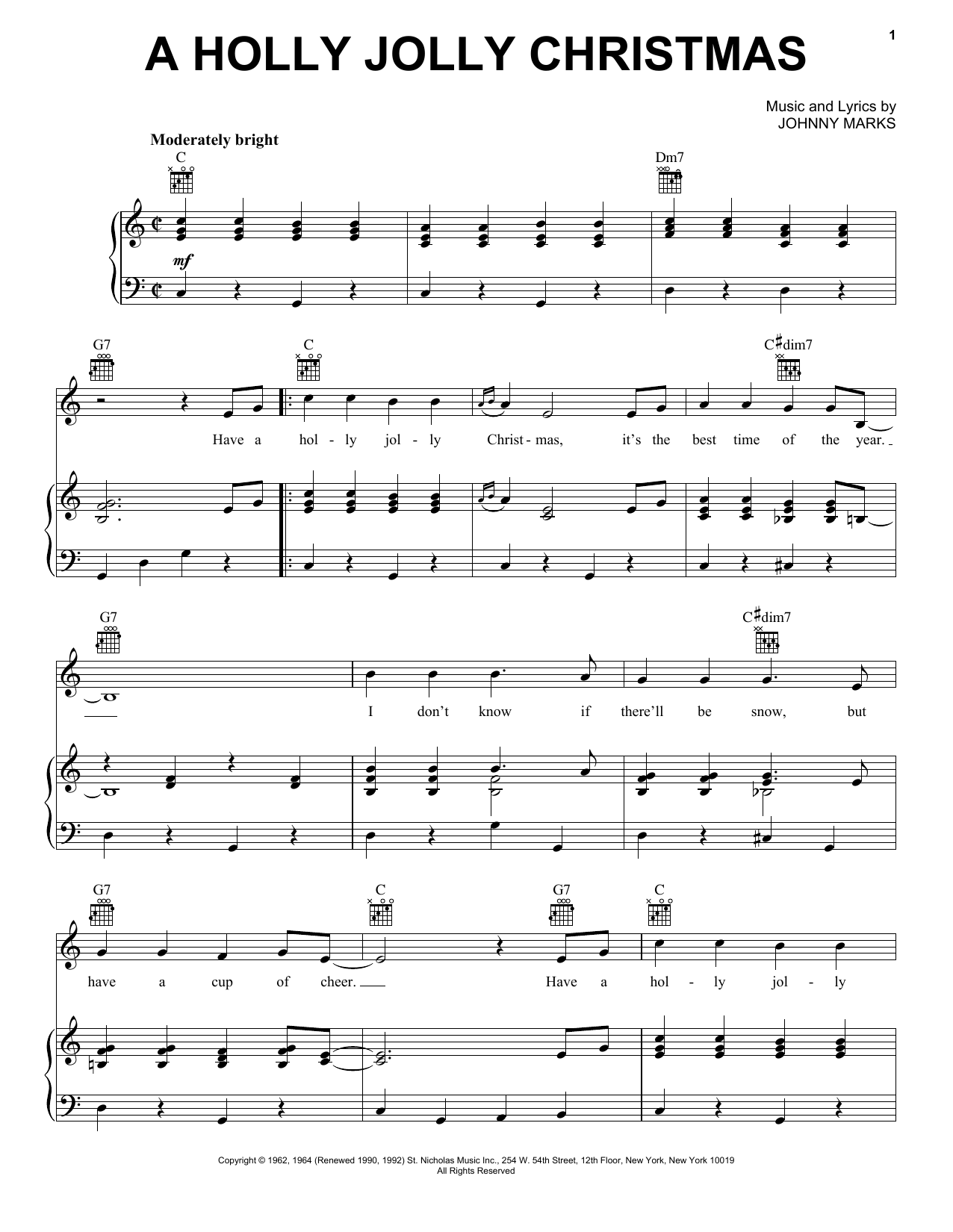 Learn to play Johnny Marks A Holly Jolly Christmas sheet music for Lyrics & Chords in minutes. Johnny Marks A Holly Jolly Christmas sheet music notes and chords