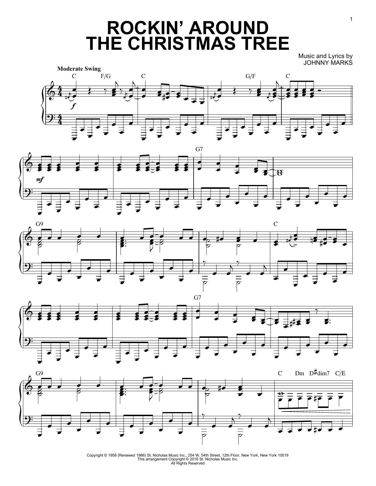 Johnny Marks Rockin Around The Christmas Tree Jazz Version Arr Brent Edstrom Sheet Music Download Pdf Score 176877