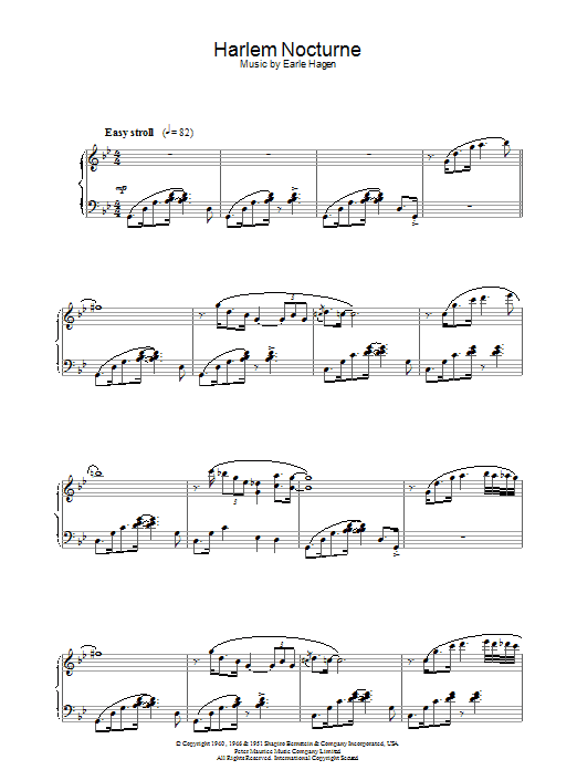 Learn to play Johnny Otis Harlem Nocturne sheet music for Piano in minutes. Johnny Otis Harlem Nocturne sheet music preview music notes and score for Piano including 5 page(s)