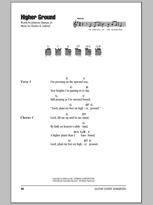 Download Johnson Oatman Jr. Higher Ground sheet music notes and chords for Piano - Download Printable PDF and start playing in minutes.
