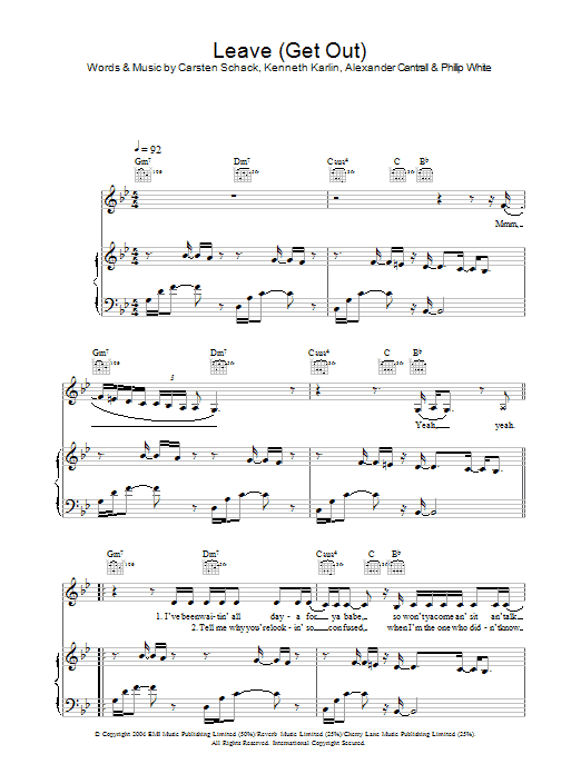 Learn to play JoJo Leave (Get Out) sheet music for Piano, Vocal & Guitar (Right-Hand Melody) in minutes. JoJo Leave (Get Out) sheet music preview music notes and score for Piano, Vocal & Guitar (Right-Hand Melody) including 7 page(s)