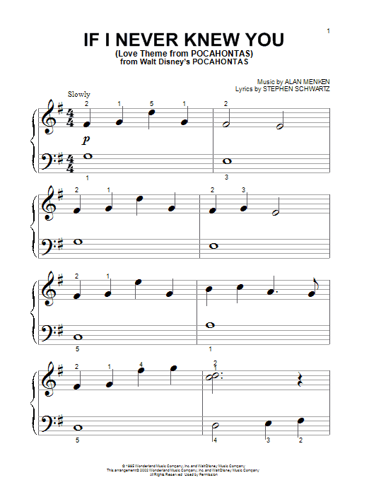 Learn to play Jon Secada and Shanice If I Never Knew You (Love Theme from Pocahontas) sheet music for Piano (Big Notes) in minutes. Jon Secada and Shanice If I Never Knew You (Love Theme from Pocahontas) sheet music notes and chords